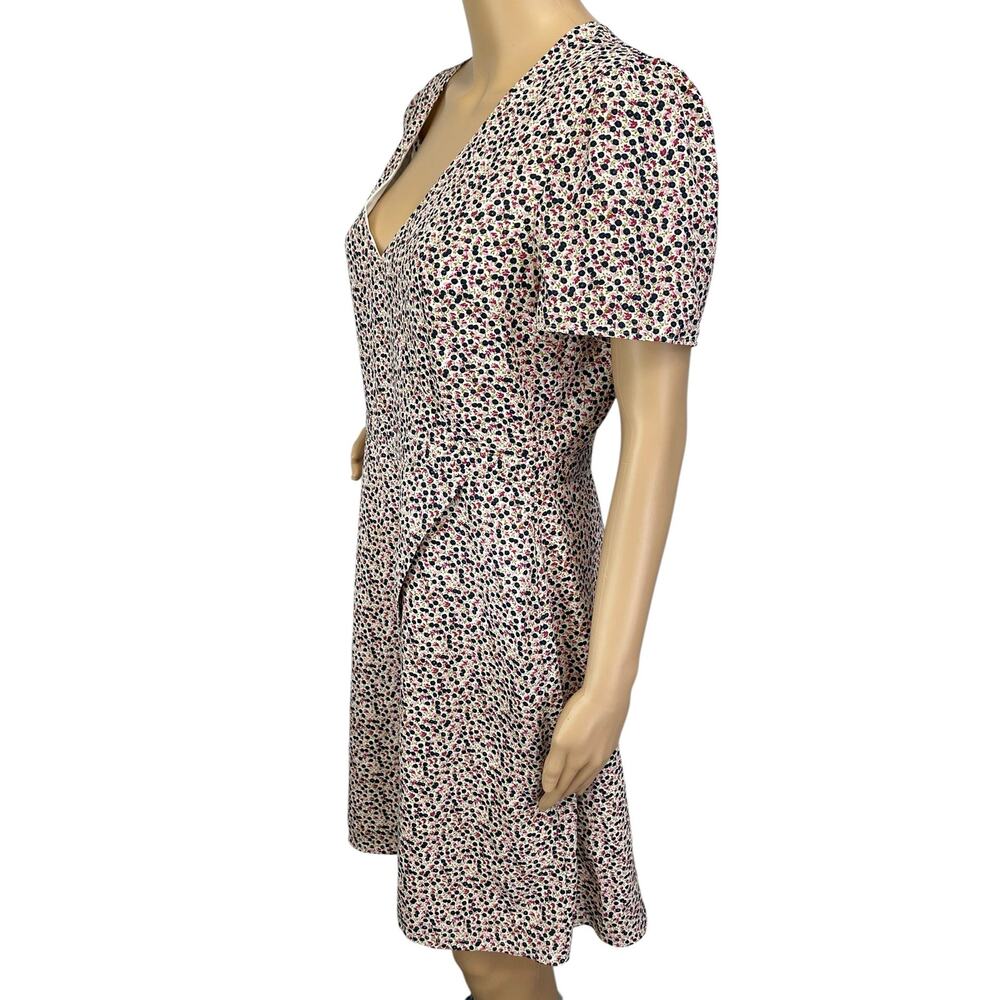 J. Crew Mercantile Wrap Front Mini Dress Floral J6370 Size 10 - Picture 4 of 11